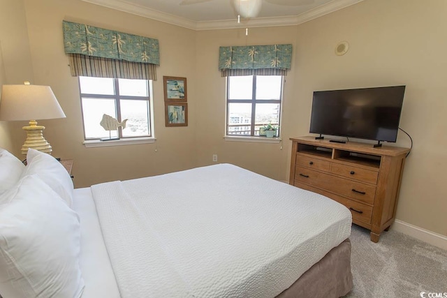 100 N Beach Blvd Unit 1801, North Myrtle Beach, SC 29582 - carpeted bedroom featuring crown molding and baseboards