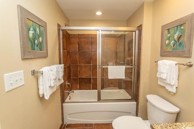 100 N Beach Blvd Unit 1801, North Myrtle Beach, SC 29582 - bathroom featuring toilet, recessed lighting, and combined bath / shower with glass door
