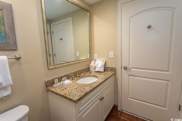 100 N Beach Blvd Unit 1801, North Myrtle Beach, SC 29582 - half bathroom with vanity, tile patterned floors, and toilet