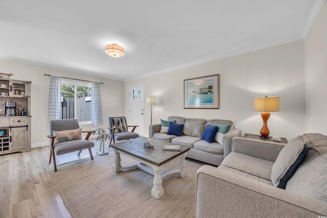 800 9th Ave S Unit A-4, North Myrtle Beach, SC 29582 - living area featuring light wood finished floors, ornamental molding, and baseboards