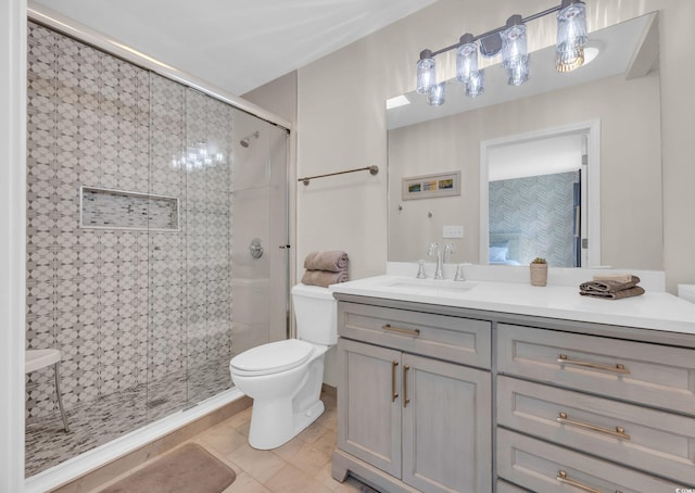 800 9th Ave S Unit A-4, North Myrtle Beach, SC 29582 - bathroom featuring vanity, a stall shower, and toilet