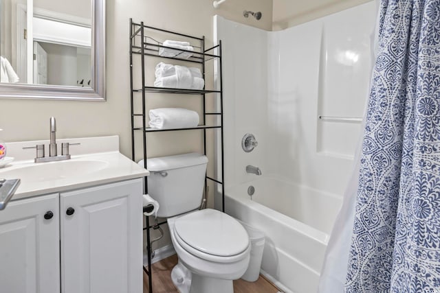 102 Scotch Broom Dr Unit B-302, Little River, SC 29566 - bathroom featuring toilet, wood finished floors, shower / bath combo with shower curtain, and vanity