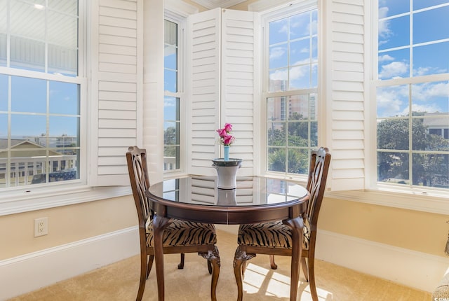 dining space with a wealth of natural light