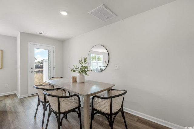 336 Bayou Loop Lot 71, Surfside Beach, SC 29575 - dining room featuring baseboards, wood finished floors, and visible vents