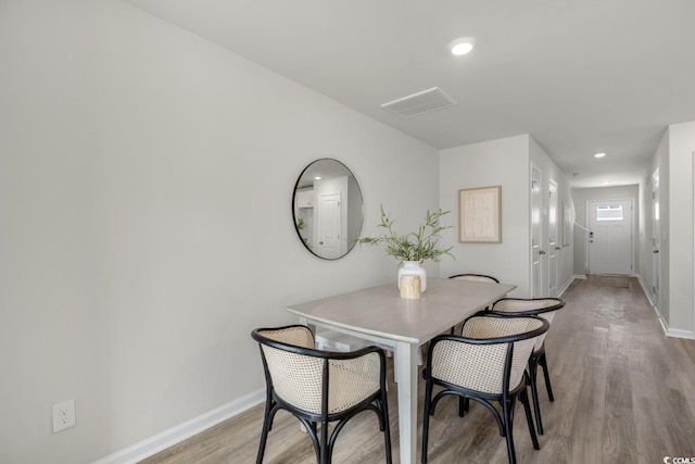 336 Bayou Loop Lot 71, Surfside Beach, SC 29575 - dining room with recessed lighting, baseboards, visible vents, and wood finished floors