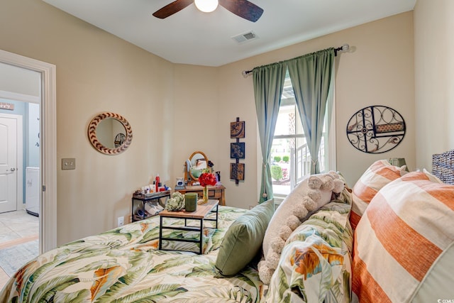 128 Puffin Dr Unit 1-E, Pawleys Island, SC 29585 - bedroom featuring a ceiling fan
