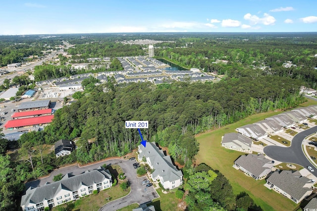 148 Scotch Broom Dr Unit 201, Little River, SC 29566 - aerial view of property and surrounding area with a forest and nearby suburban area