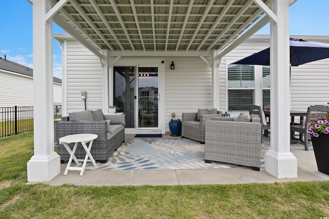 179 S Reindeer Rd, Surfside Beach, SC 29575 - view of patio / terrace with fence and an outdoor living space