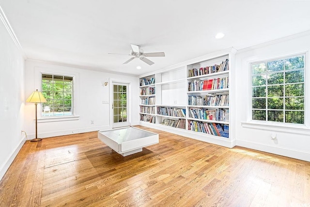 486 Lantana Cir, Georgetown, SC 29440 - unfurnished room featuring ornamental molding, wood finished floors, baseboards, and ceiling fan
