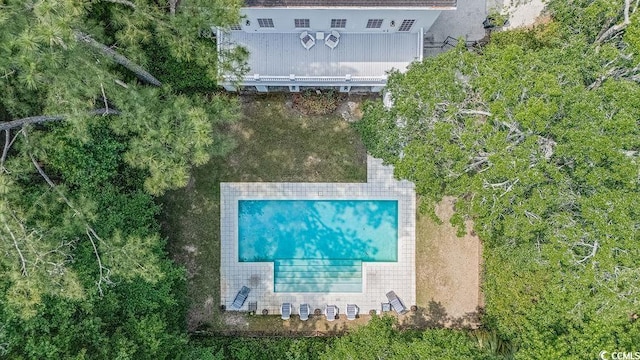 486 Lantana Cir, Georgetown, SC 29440 - aerial view of property and surrounding area featuring a pool area