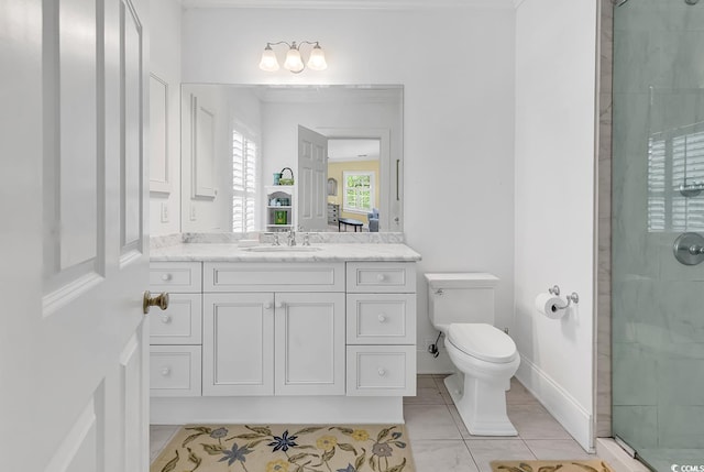 486 Lantana Cir, Georgetown, SC 29440 - full bath featuring a stall shower, toilet, and vanity