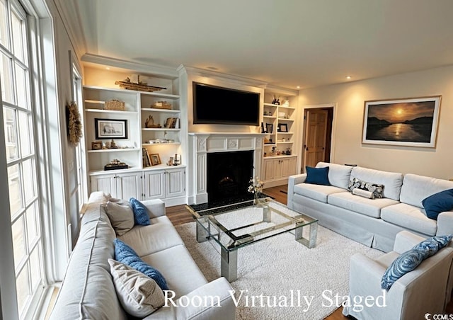 486 Lantana Cir, Georgetown, SC 29440 - living area with a fireplace with raised hearth and wood finished floors