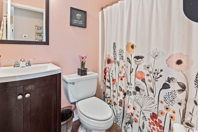 216 Whitchurch St, Murrells Inlet, SC 29576 - bathroom featuring vanity, curtained shower, and toilet