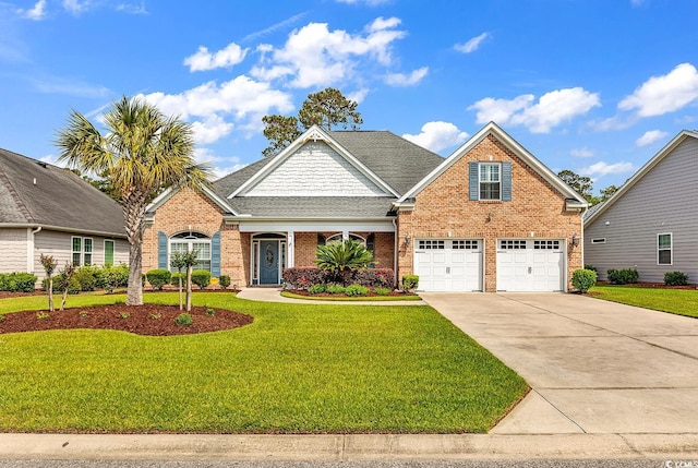 120 Whitemarsh Ct, Murrells Inlet, SC 29576 - craftsman-style house featuring a front lawn, brick siding, and concrete driveway