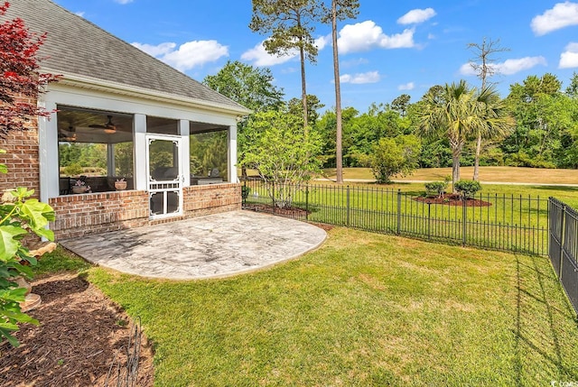 120 Whitemarsh Ct, Murrells Inlet, SC 29576 - view of yard featuring fence, a patio, and a sunroom