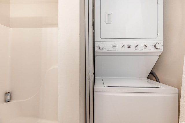 4709 Wild Iris Dr Unit 101, Myrtle Beach, SC 29577 - washroom featuring stacked washer and dryer