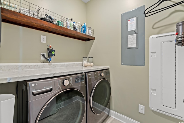 2620 Blue Crane Cir Unit 103, Myrtle Beach, SC 29577 - laundry area with independent washer and dryer, electric panel, and baseboards