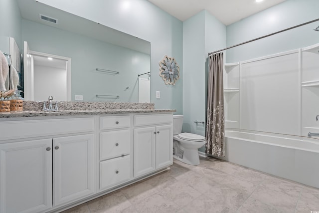 2620 Blue Crane Cir Unit 103, Myrtle Beach, SC 29577 - full bathroom featuring toilet, double vanity, and shower / bathtub combination with curtain