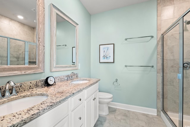 2620 Blue Crane Cir Unit 103, Myrtle Beach, SC 29577 - full bathroom featuring toilet, double vanity, and a stall shower