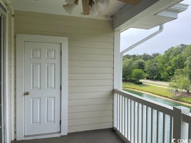 5825 Catalina Dr Unit 234, North Myrtle Beach, SC 29582 - balcony with a ceiling fan