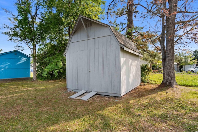 view of shed