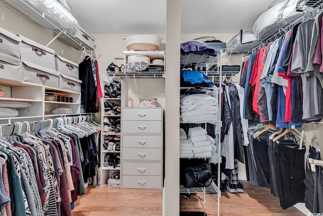 spacious closet featuring wood finished floors