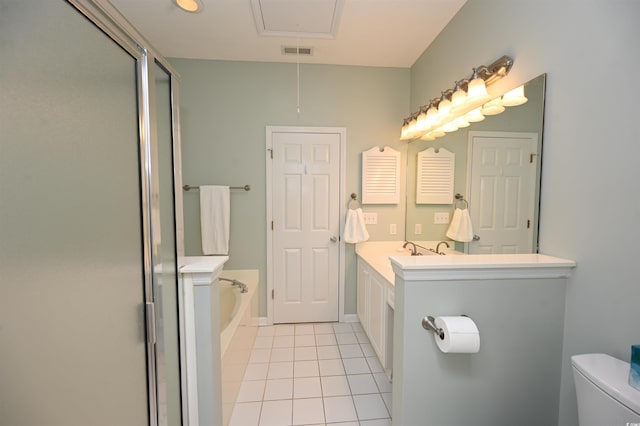 4660 Lightkeepers Way Unit 37B, Little River, SC 29566 - bathroom with tile patterned flooring, a shower stall, toilet, and a garden tub