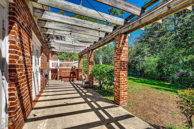 view of patio with a pergola