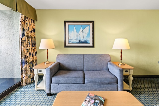 2401 S Ocean Blvd S Unit 267, Myrtle Beach, SC 29577 - carpeted living room featuring baseboards