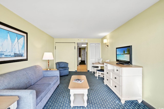 2401 S Ocean Blvd S Unit 267, Myrtle Beach, SC 29577 - living area featuring dark carpet
