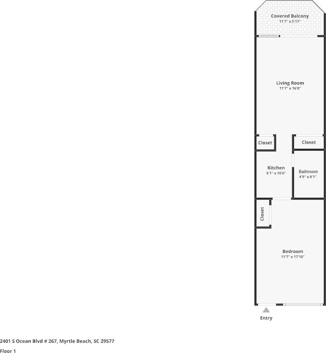 2401 S Ocean Blvd S Unit 267, Myrtle Beach, SC 29577 - floor plan / room layout