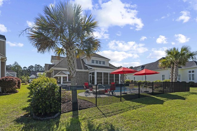 63 Grey Moss Rd, Murrells Inlet, SC 29576 - view of yard with a sunroom and a patio area