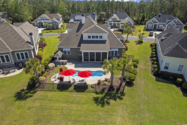 63 Grey Moss Rd, Murrells Inlet, SC 29576 - aerial perspective of suburban area with a pool area