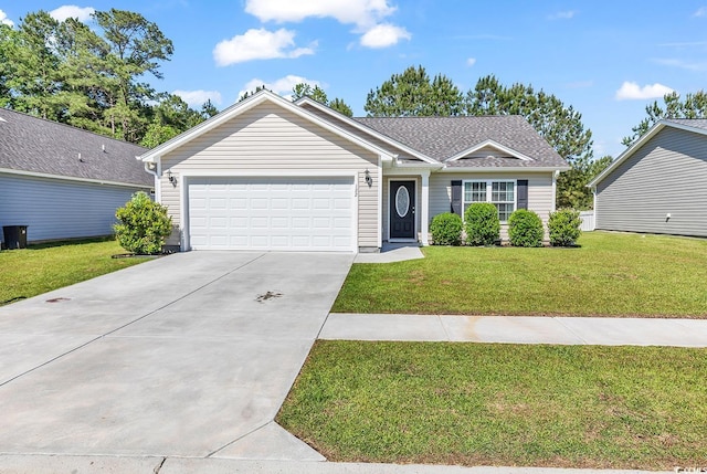 122 Desurrency Ct, Georgetown, SC 29440 - ranch-style house with an attached garage, a front lawn, and driveway