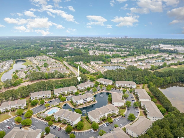 6253 Catalina Dr Unit 131, North Myrtle Beach, SC 29582 - drone / aerial view with a residential view and a water view