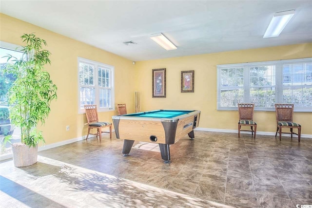 601 Hillside Dr N Unit 1405, North Myrtle Beach, SC 29582 - playroom featuring pool table, visible vents, and baseboards
