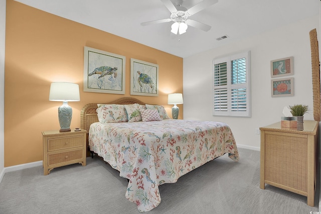 601 Hillside Dr N Unit 1405, North Myrtle Beach, SC 29582 - bedroom featuring carpet floors, a ceiling fan, baseboards, and visible vents