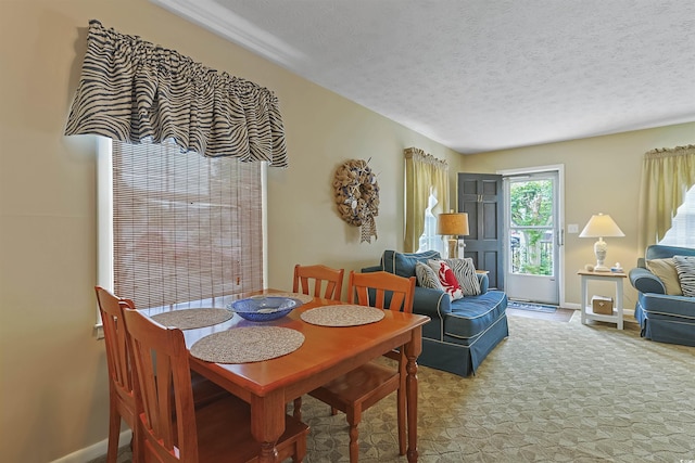 401 77th Ave N Unit 11, Myrtle Beach, SC 29572 - dining area featuring a textured ceiling and baseboards