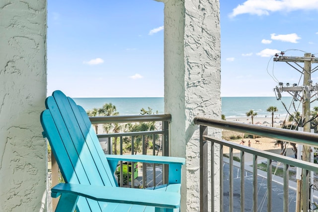 balcony with a water view