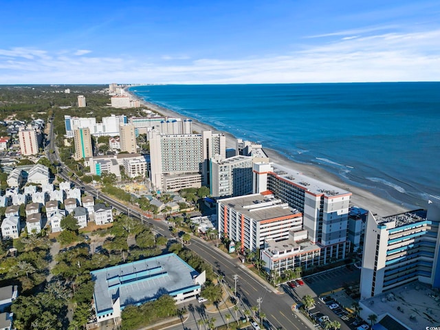 drone / aerial view of expansive coastline