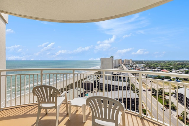 balcony with a water view
