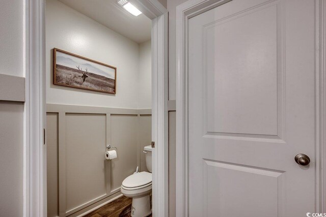 777 Woodland Farms Cir, Aynor, SC 29511 - bathroom with wood finished floors and toilet