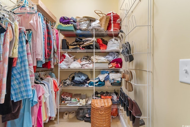 view of walk in closet