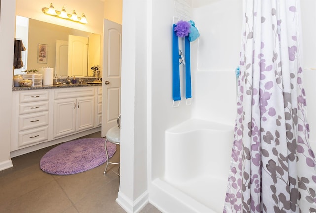 133 Alpharetta Ct, Conway, SC 29526 - full bath with vanity, tile patterned floors, and a shower with curtain