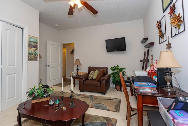 133 Alpharetta Ct, Conway, SC 29526 - living room with a ceiling fan and a desk