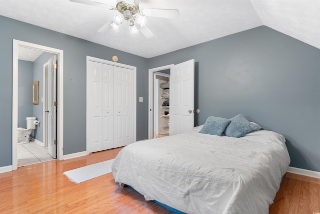 4721 National Dr, Myrtle Beach, SC 29579 - bedroom with a closet, vaulted ceiling, wood finished floors, and baseboards