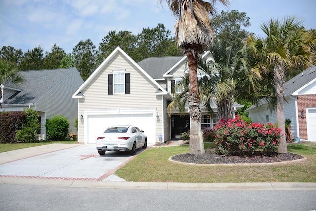 1440 Brighton Ave, Myrtle Beach, SC 29588 - traditional home featuring concrete driveway, a garage, and a front lawn
