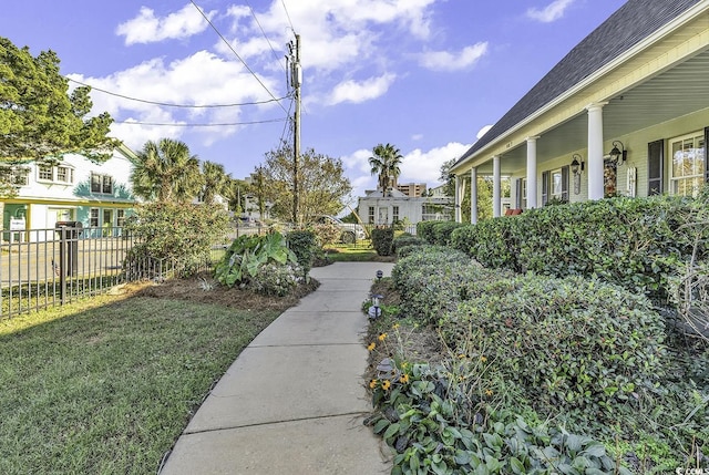 view of yard with fence
