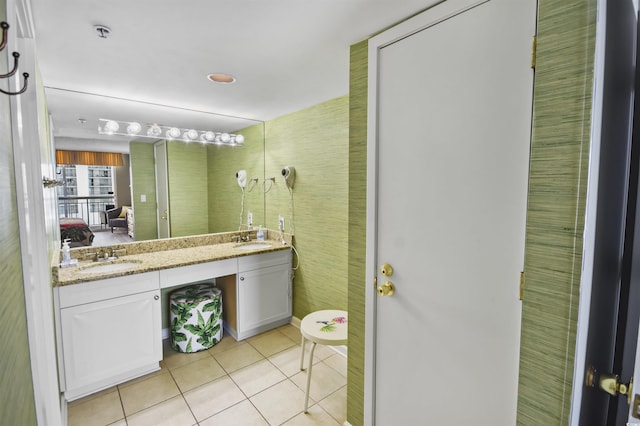 9820 Queensway Blvd Unit 704, Myrtle Beach, SC 29572 - full bath with double vanity, tile patterned floors, and ensuite bathroom