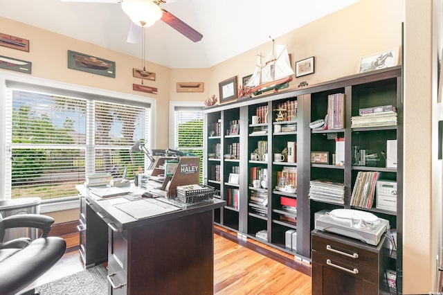 276 Waterfall Cir, Little River, SC 29566 - office area with a ceiling fan and light wood-style flooring